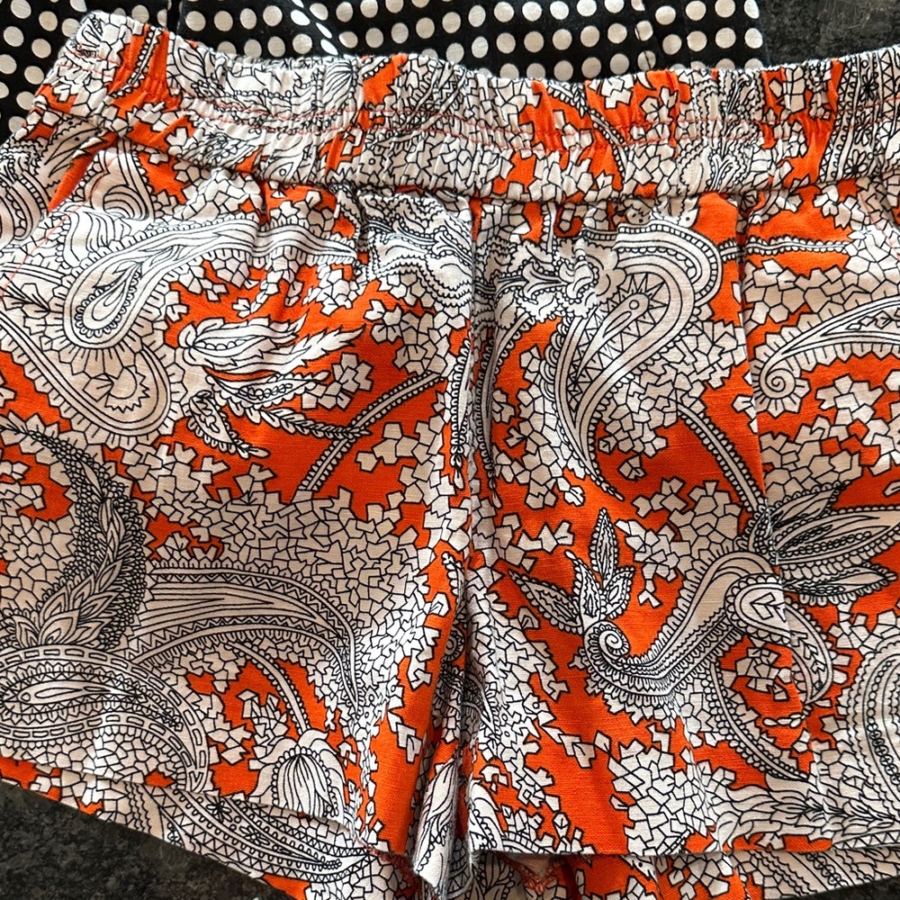 J. Crew High Waist Orange Paisley Women's Shorts